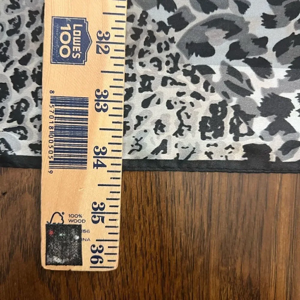 NWT Cejon Black Animal Print Large scarf. 34 x 35”
